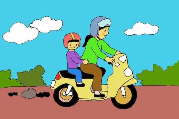 Tại sao cần dạy trẻ an toàn khi ngồi trên xe máy? (Ảnh: Sưu tầm Internet)