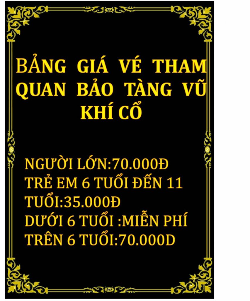 Bảng giá bảo tàng robert taylor vũng tàu