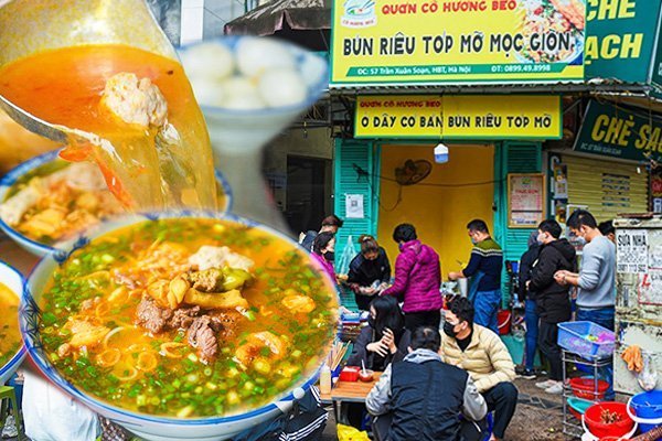 bun rieu top mo pho co quan 1m2 khach phai ngoi ke hang xom ma het 400 tram bat moi ngay