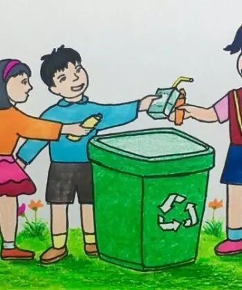 Dạy bé bỏ rác đúng nơi quy định để nâng cao ý thức bảo vệ môi trường. (ảnh: Sưu tầm internet)